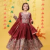 Baby 211 Pure Vichitra Embroidery Wedding Lahenga Choli Kid Wear Wholesale