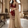 Sabina 1702 Gmy Silk Embroidery Party Wear Sharara Suit Wholesale