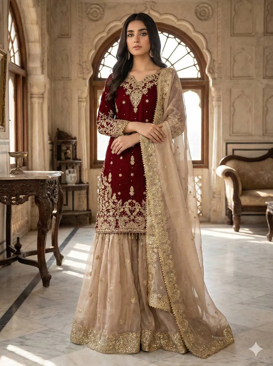 Sabina 1702 Gmy Silk Embroidery Party Wear Sharara Suit Wholesale