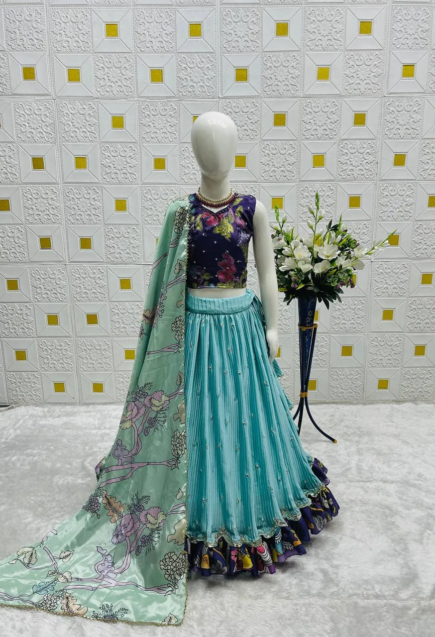Baby 215 Chinon Silk Festival Lehenga Choli Kid Wear Wholesale