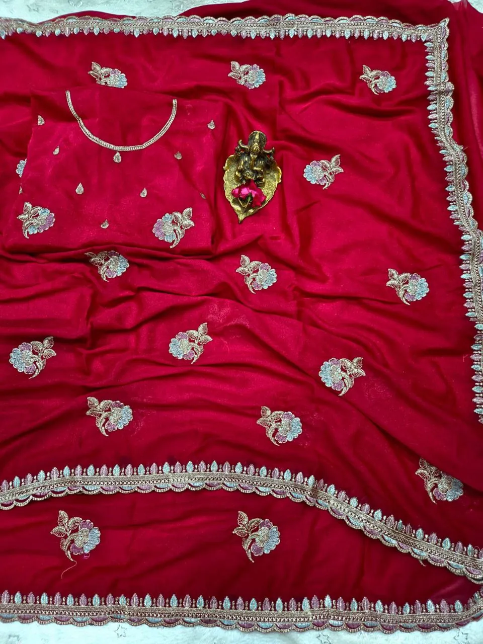 RC1 Soft Choklei Silk Embroidery Festival Saree Wholesale Suart