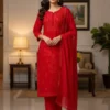 BV 354 Georgette Kurti Pant With Dupatta Embroidery Work