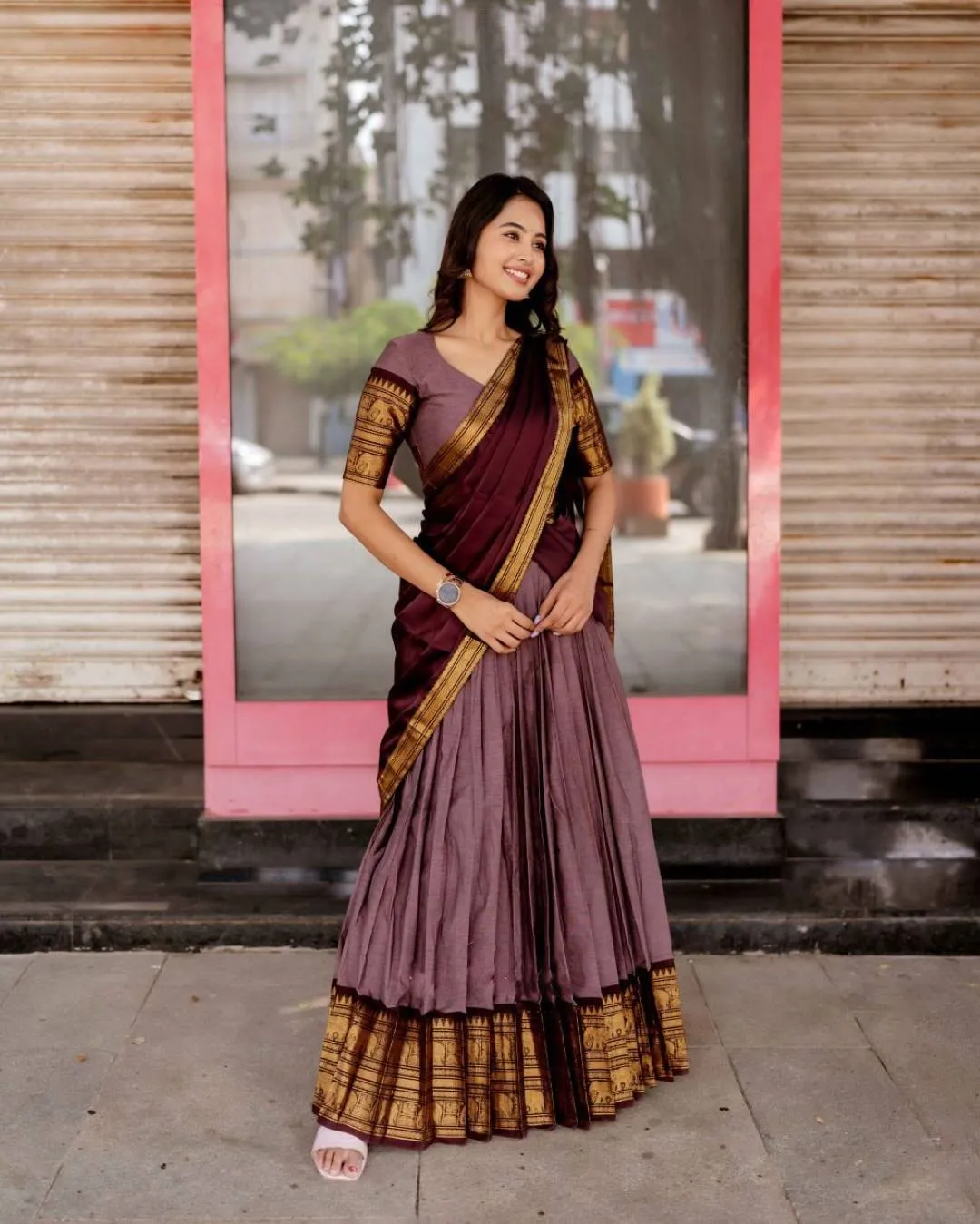 Vally 87 Vol 6 Kanchi Cotton Zari Weaving Weaving South Style Lehenga Saree Wholesale Surat