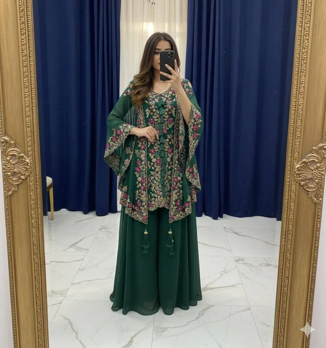 BV 406 Georgetta Embroidery Work Festival Kurta Plazzo Wholesale Surat