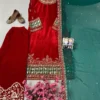 C585 1398 Velvet Zari Thread Work Pakistani Suit Wholesale Surat