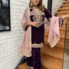 C585 1424 Velvet Zari Embroidery Festival Readymade Dress Wholesale Surat