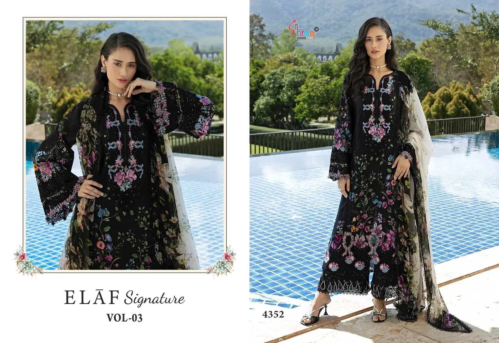 Stylish Shree Elaf Signature Vol 3 Chiffon Dupatta Pakistani Salwar Kameez Wholesale 2026