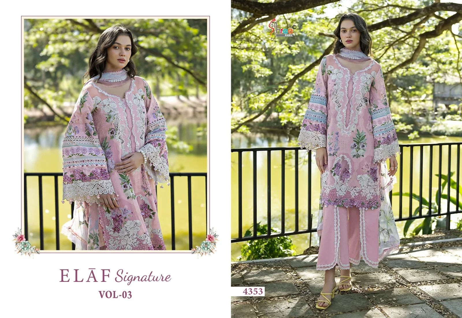 Stylish Shree Elaf Signature Vol 3 Chiffon Dupatta Pakistani Salwar Kameez Wholesale 2026