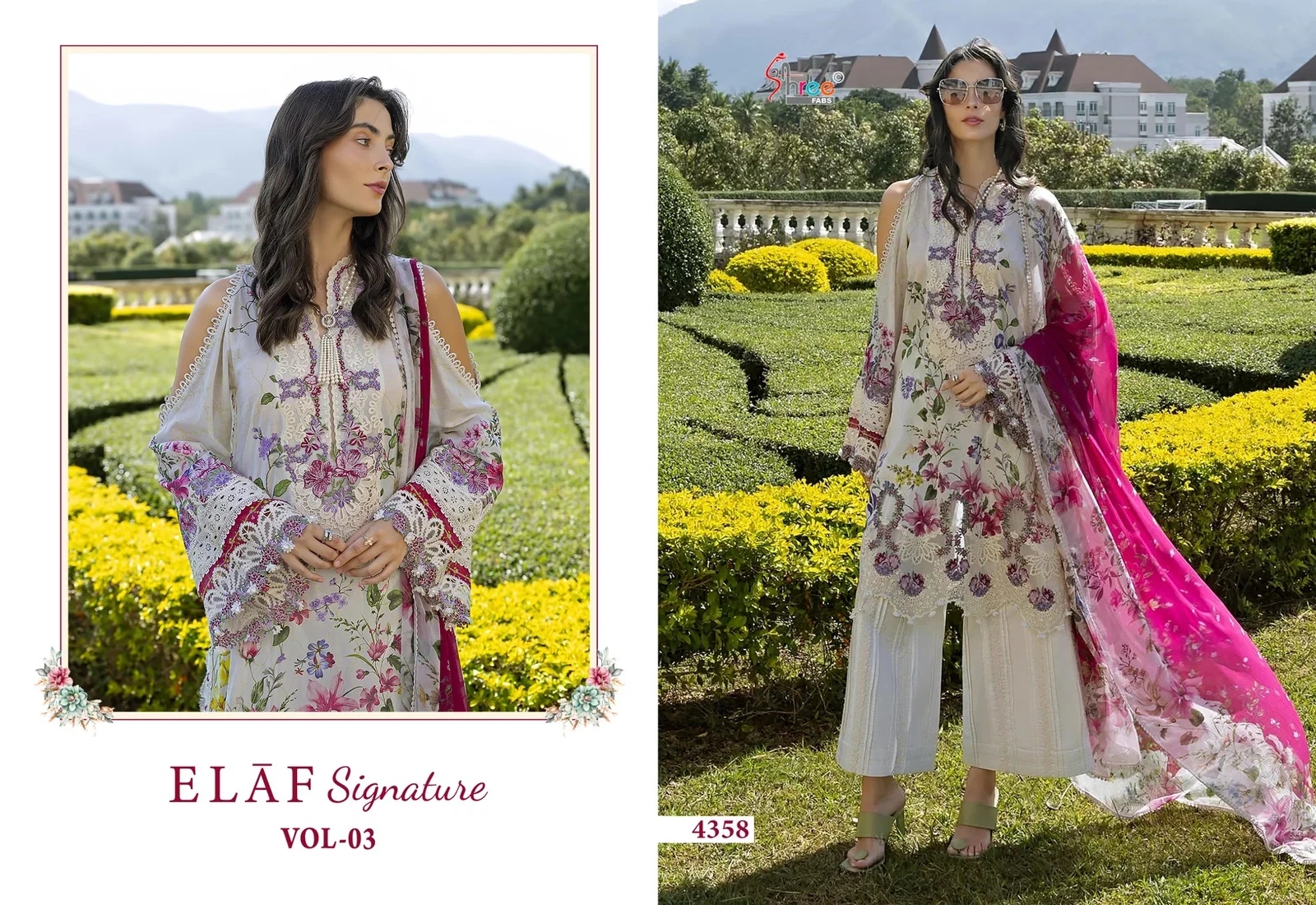 Stylish Shree Elaf Signature Vol 3 Chiffon Dupatta Pakistani Salwar Kameez Wholesale 2026