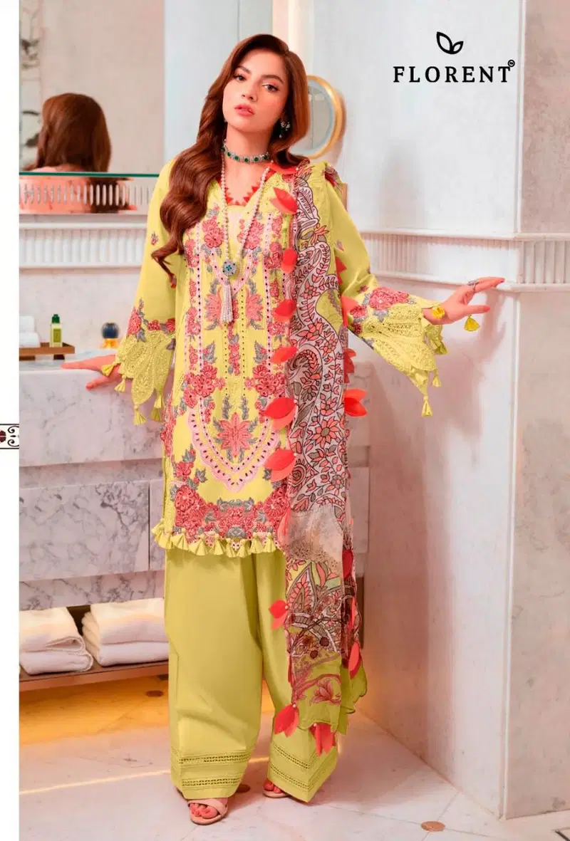 Florent 1077 A To D Cambric Cotton Embroidered Salwar Kameez Wholesale