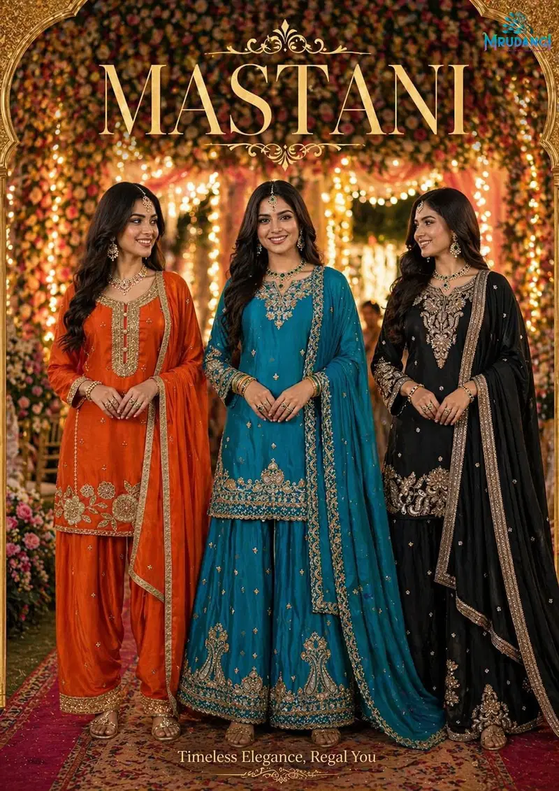 Mrudangi Mastani Chinon Silk Embroidered Salwar Kameez Wholesale