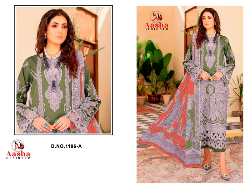 Beautiful Aasha 1196 Cotton Lawn Dupatta Cotton Print With Patch Embroidered Salwar Kameez Wholesale 2026