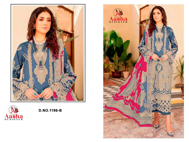Beautiful Aasha 1196 Cotton Lawn Dupatta Cotton Print With Patch Embroidered Salwar Kameez Wholesale 2026