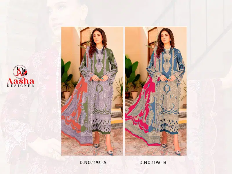 Beautiful Aasha 1196 Cotton Lawn Dupatta Cotton Print With Patch Embroidered Salwar Kameez Wholesale 2026