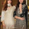 Eba Nayaab Black And White Chinon Embroidered Salwar Suits Wholesale