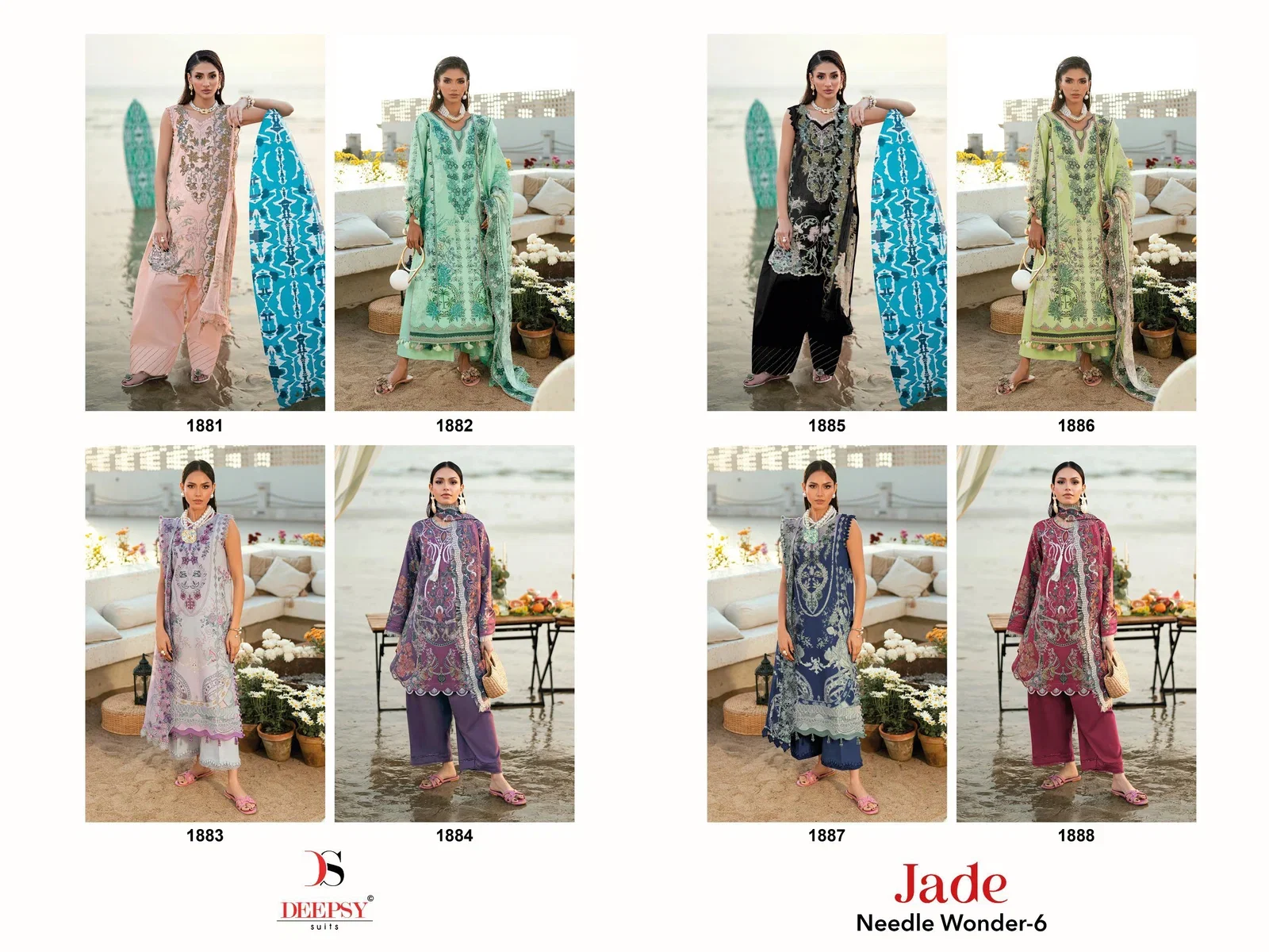 Launching Deepsy Jade Needle Wonder Vol 6 Chiffon Dupatta Cotton Embroidered Salwar Kameez Wholesale 2026