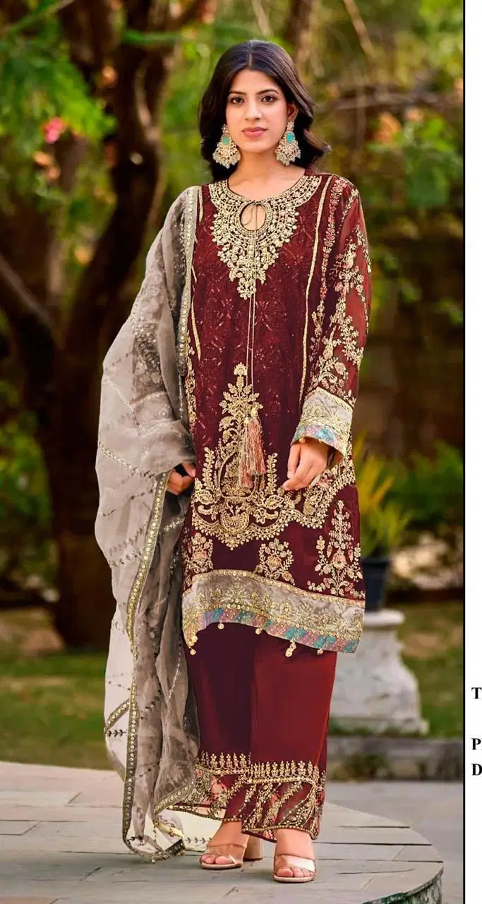Bilqis B 142 E To H Readymade Jimmy Choo Embroidered With Peral Work Wholesale