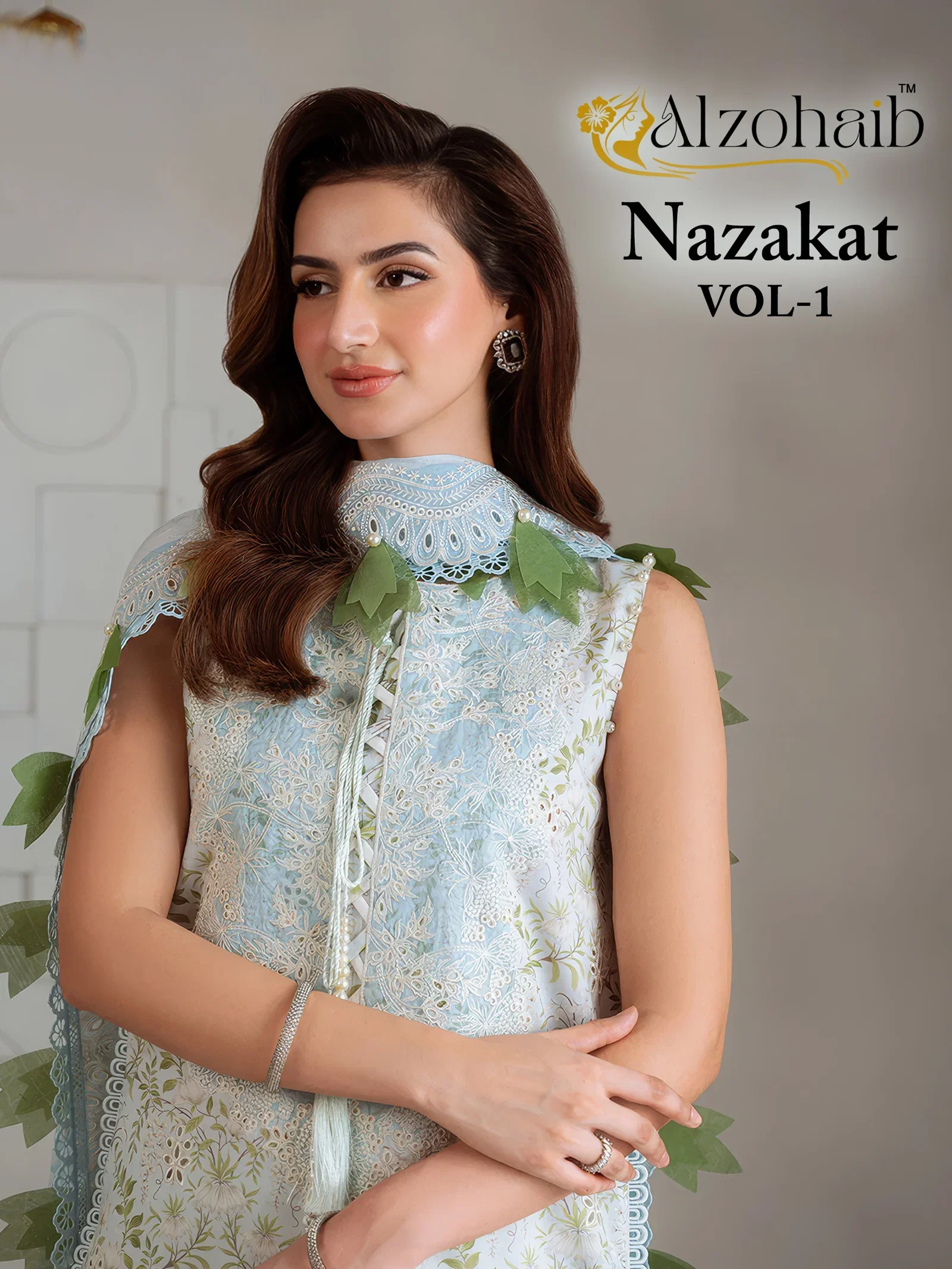 Alzohaib Nazakat Vol 1 Chiffon Dupatta Cotton Patche Worked Salwar Kameez Wholesale