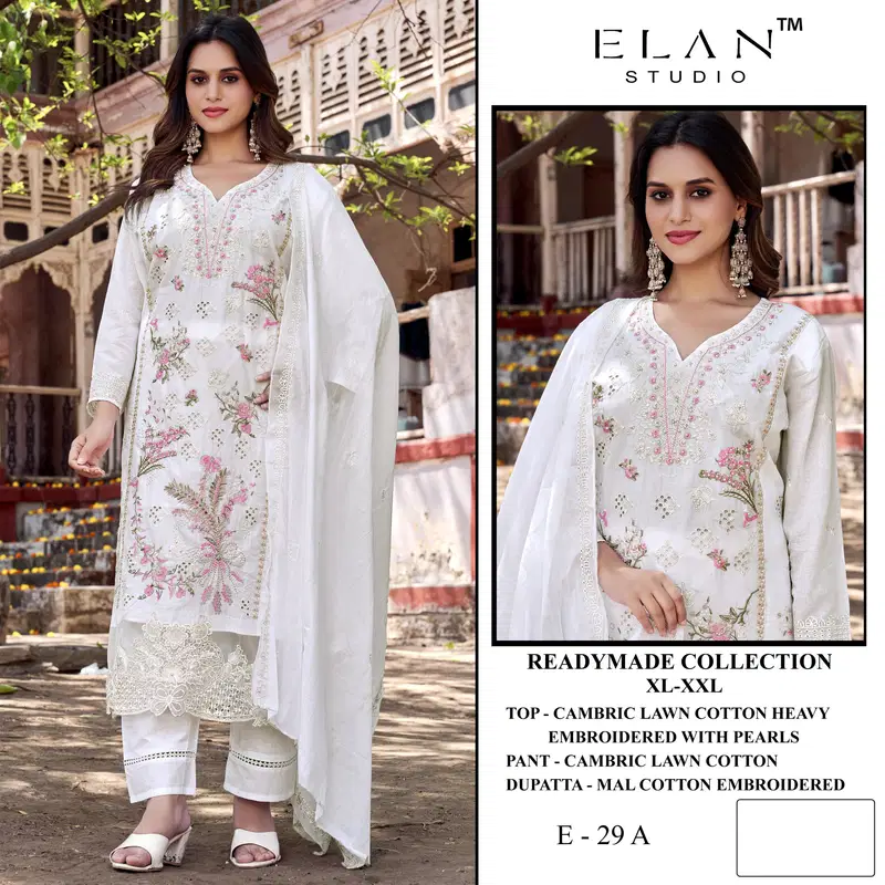 Latest Elan E 29 Cambric Cotton Embroidered Salwar Kameez Wholesale 2026
