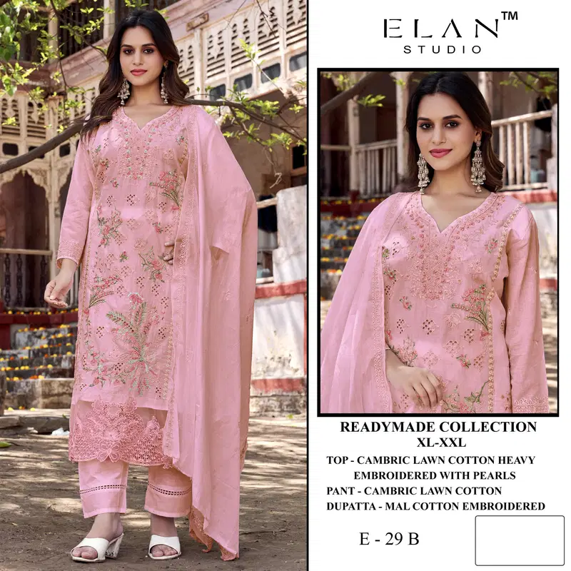 Latest Elan E 29 Cambric Cotton Embroidered Salwar Kameez Wholesale 2026