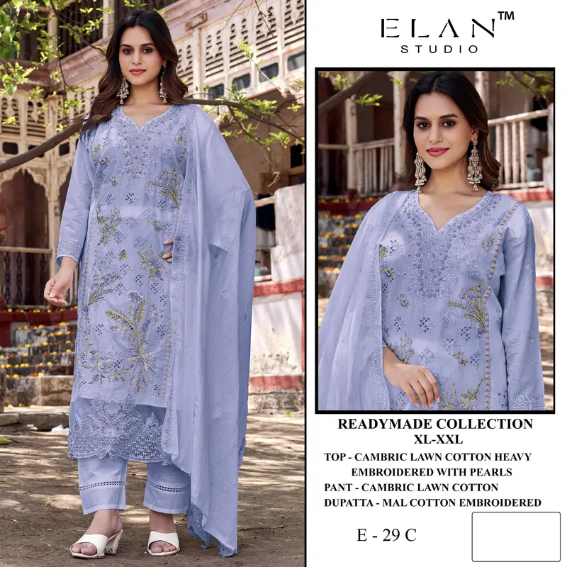 Latest Elan E 29 Cambric Cotton Embroidered Salwar Kameez Wholesale 2026