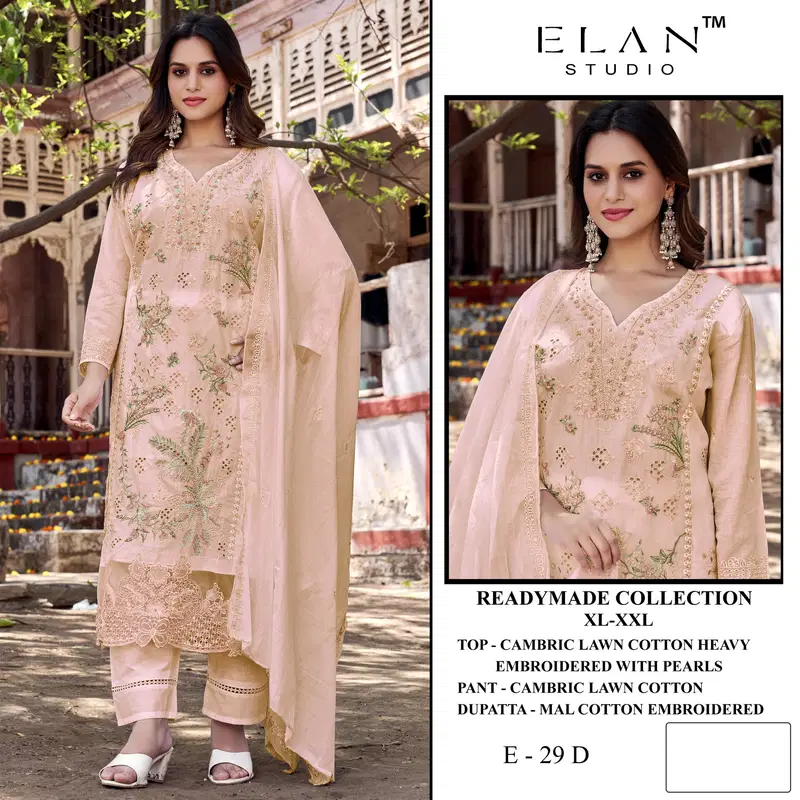 Latest Elan E 29 Cambric Cotton Embroidered Salwar Kameez Wholesale 2026