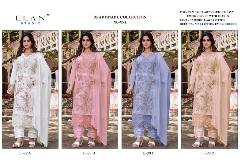 Latest Elan E 29 Cambric Cotton Embroidered Salwar Kameez Wholesale 2026