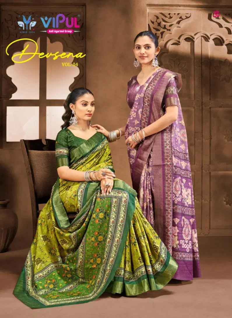 Vipul Devsena Vol 4 Weight Less Printed Saree Collection Wholesale