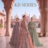 Kb Super Hit 4110 Butterfly Twill Net Embroidered Anarkali Suit Collection Wholesale