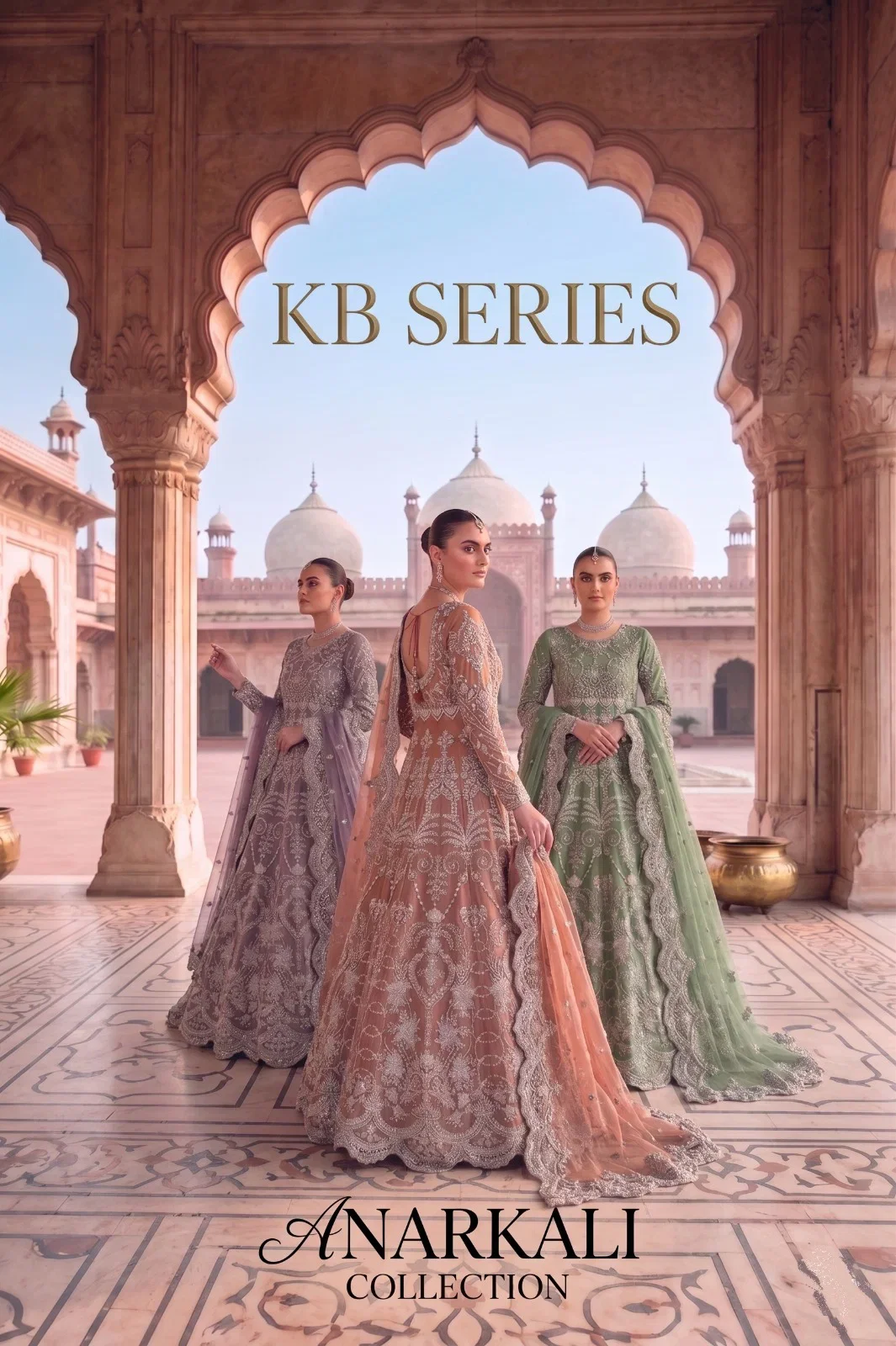 Kb Super Hit 4110 Butterfly Twill Net Embroidered Anarkali Suit Collection Wholesale