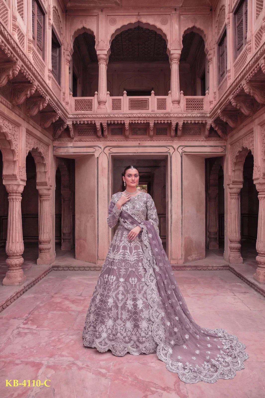 Launching Kb Super Hit 4110 Butterfly Twill Net Embroidered Anarkali Suit Collection Wholesale 2026
