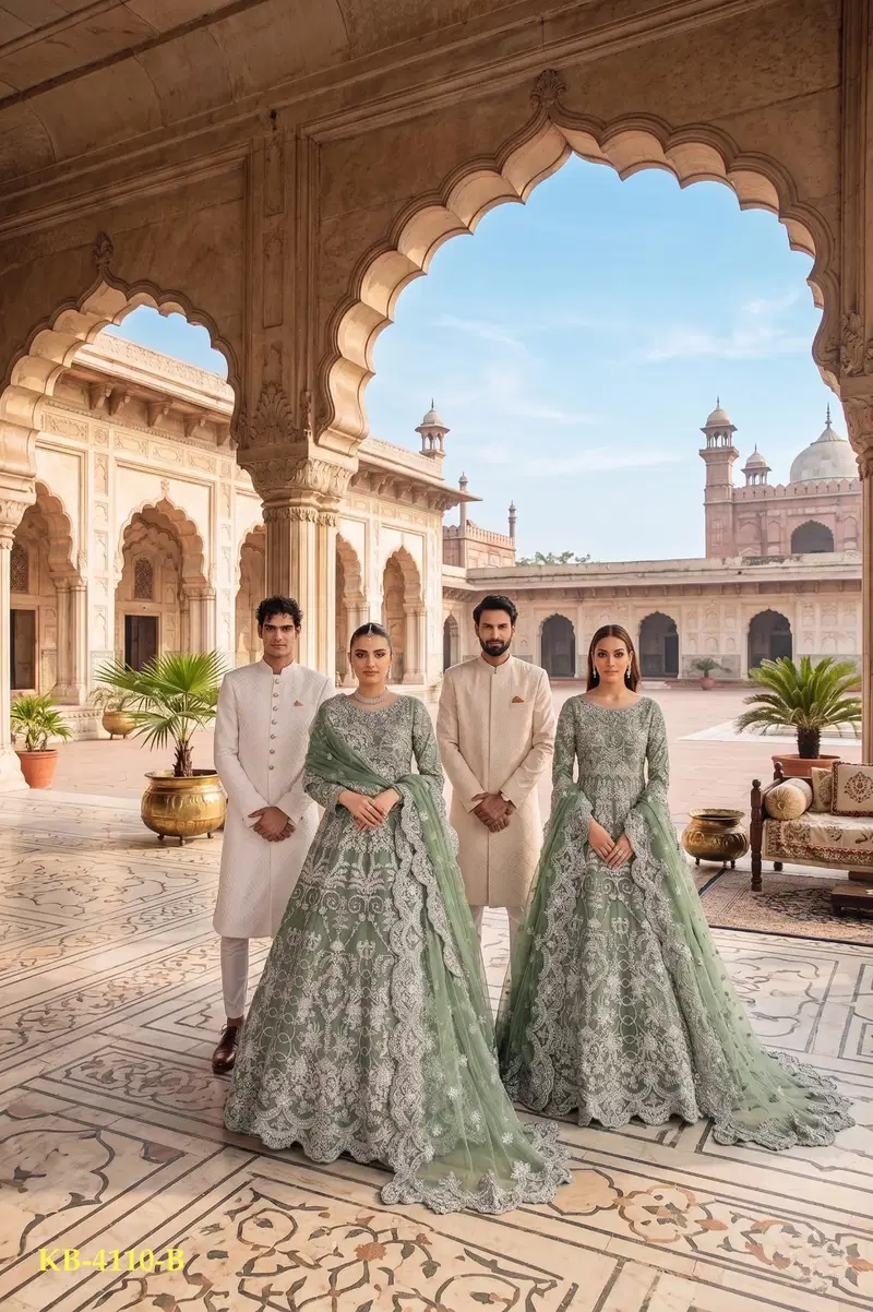 Launching Kb Super Hit 4110 Butterfly Twill Net Embroidered Anarkali Suit Collection Wholesale 2026