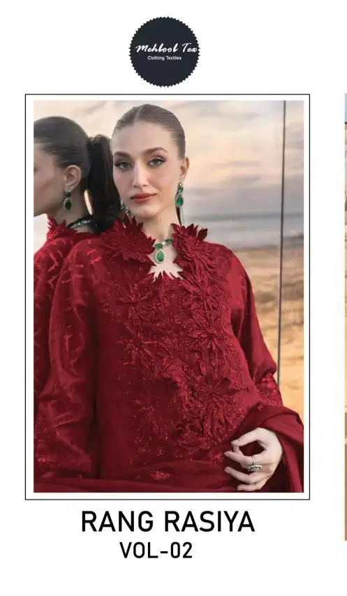 Mehboob Tex Rang Rasiya Vol 2 Cambric Cotton Embroidered Salwar Kameez Wholesale