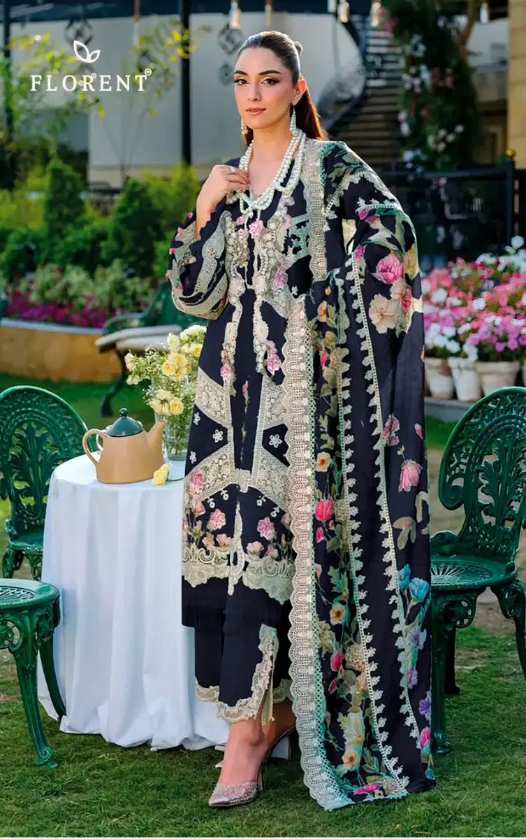 Florent 1074 A To D Cambric Cotton Embroidered Salwar Kameez Wholesale