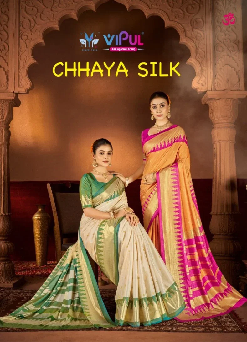 Vipul Chhaya Silk Printed Soft Silk Saree Collection Wholesale
