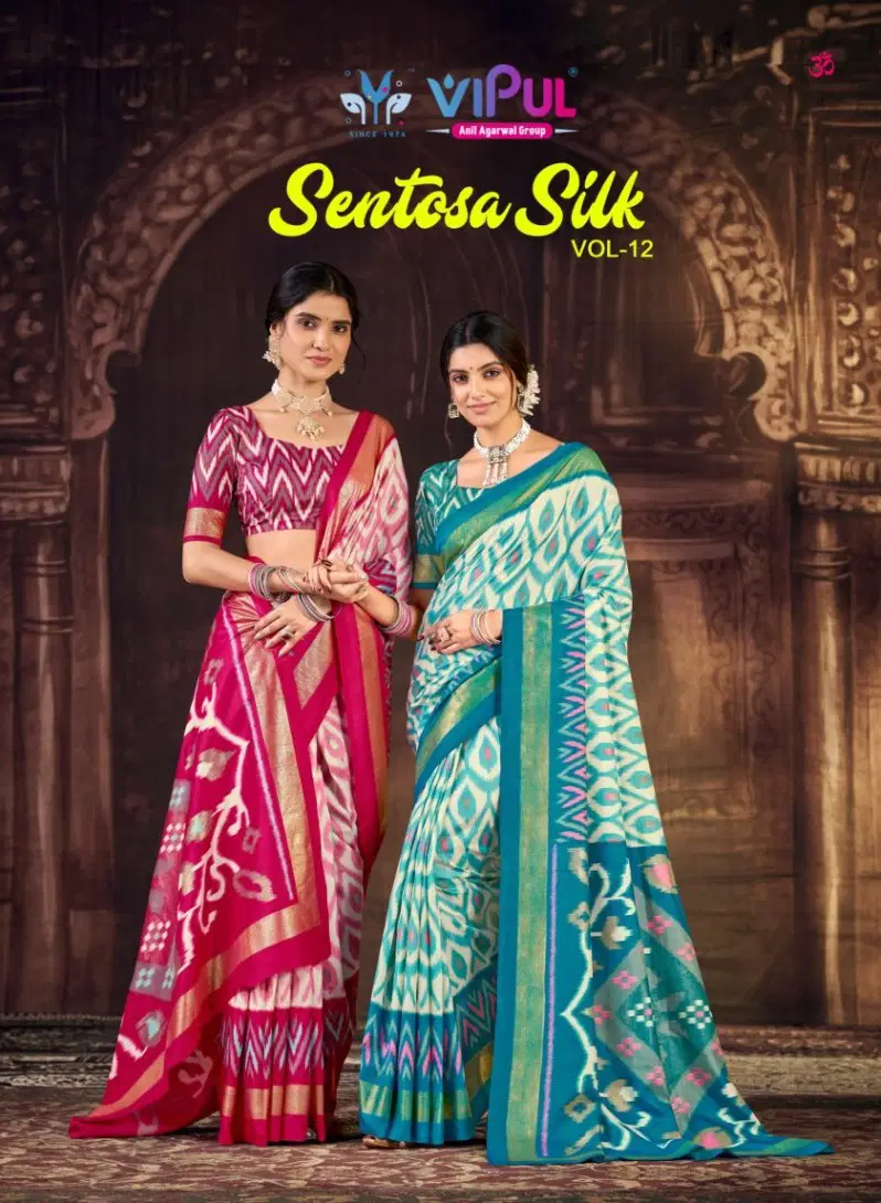 Vipul Sentosa Silk Vol 12 Silk Printed Saree Collection Wholesale