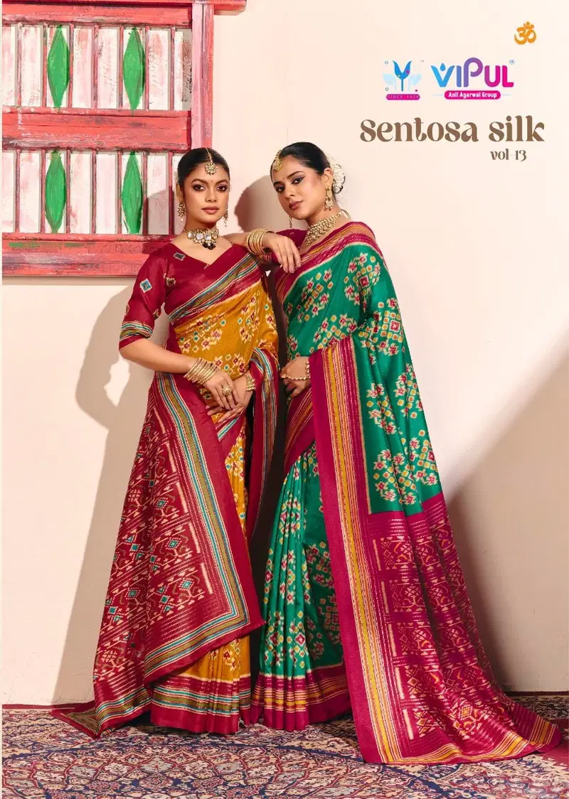Vipul Sentosa Silk Vol 13 Silk Printed Saree Collection Wholesale