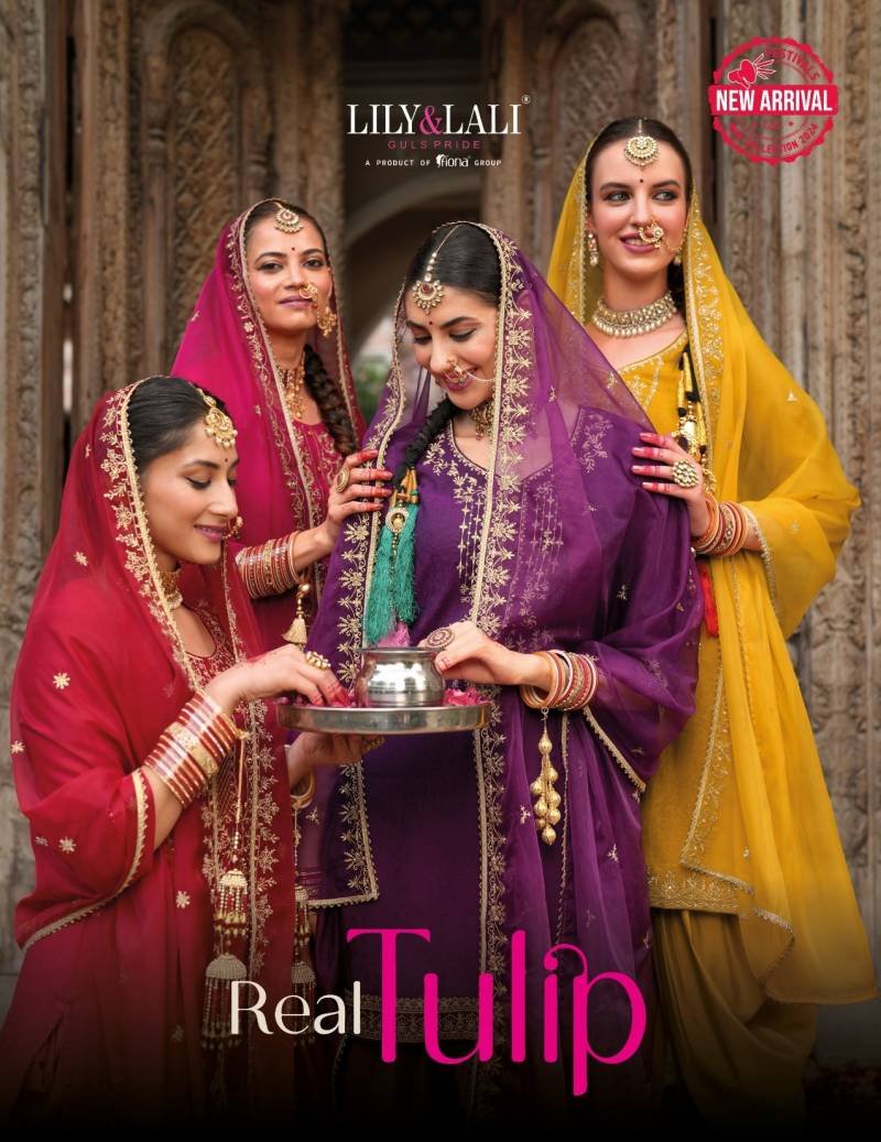 Lily And Lali Real Tulip Fancy Kurti Bottom With Dupatta Wholesale