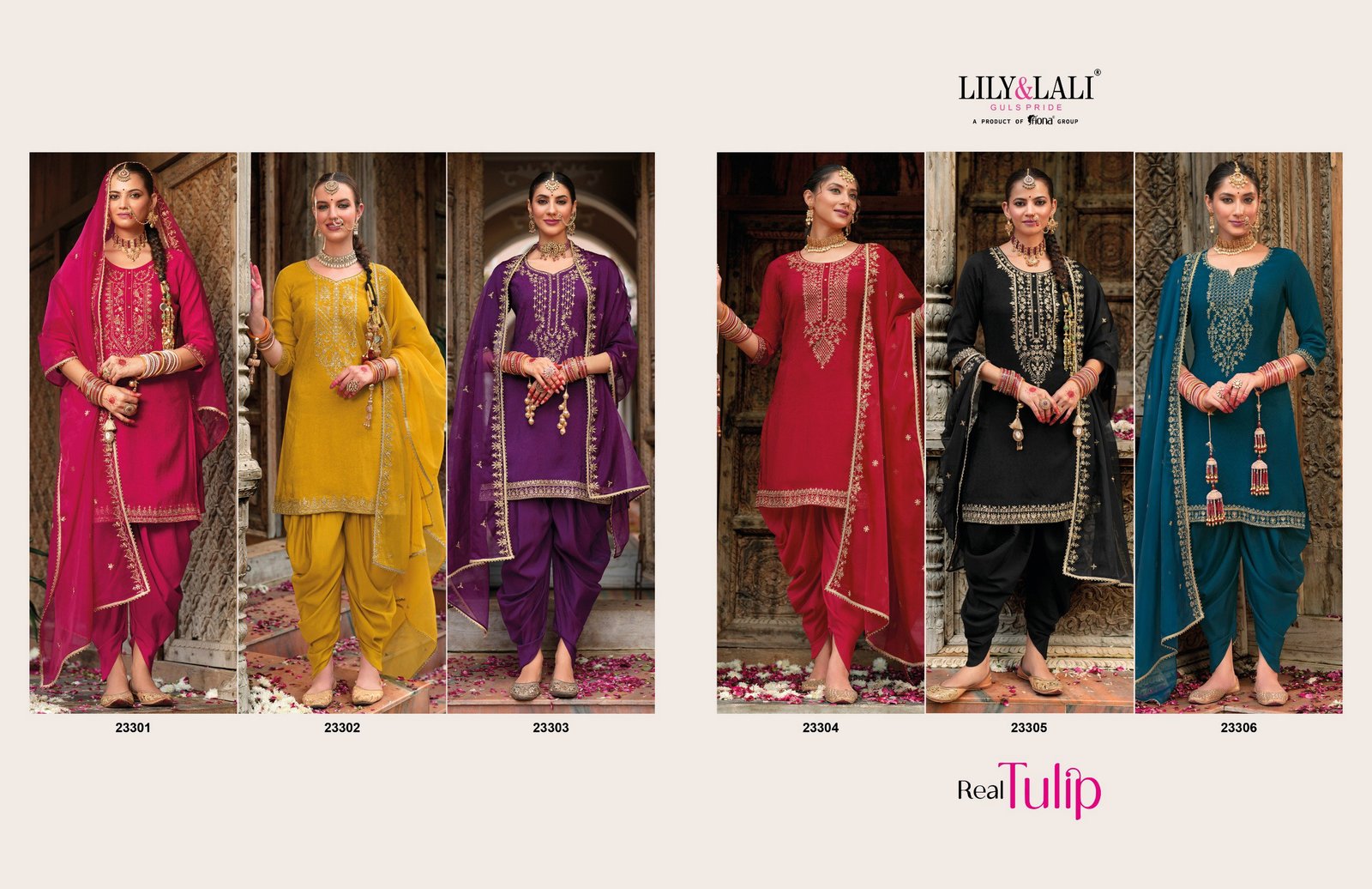 Buy Lily And Lali Real Tulip Fancy Kurti Bottom With Dupatta Wholesale 2026