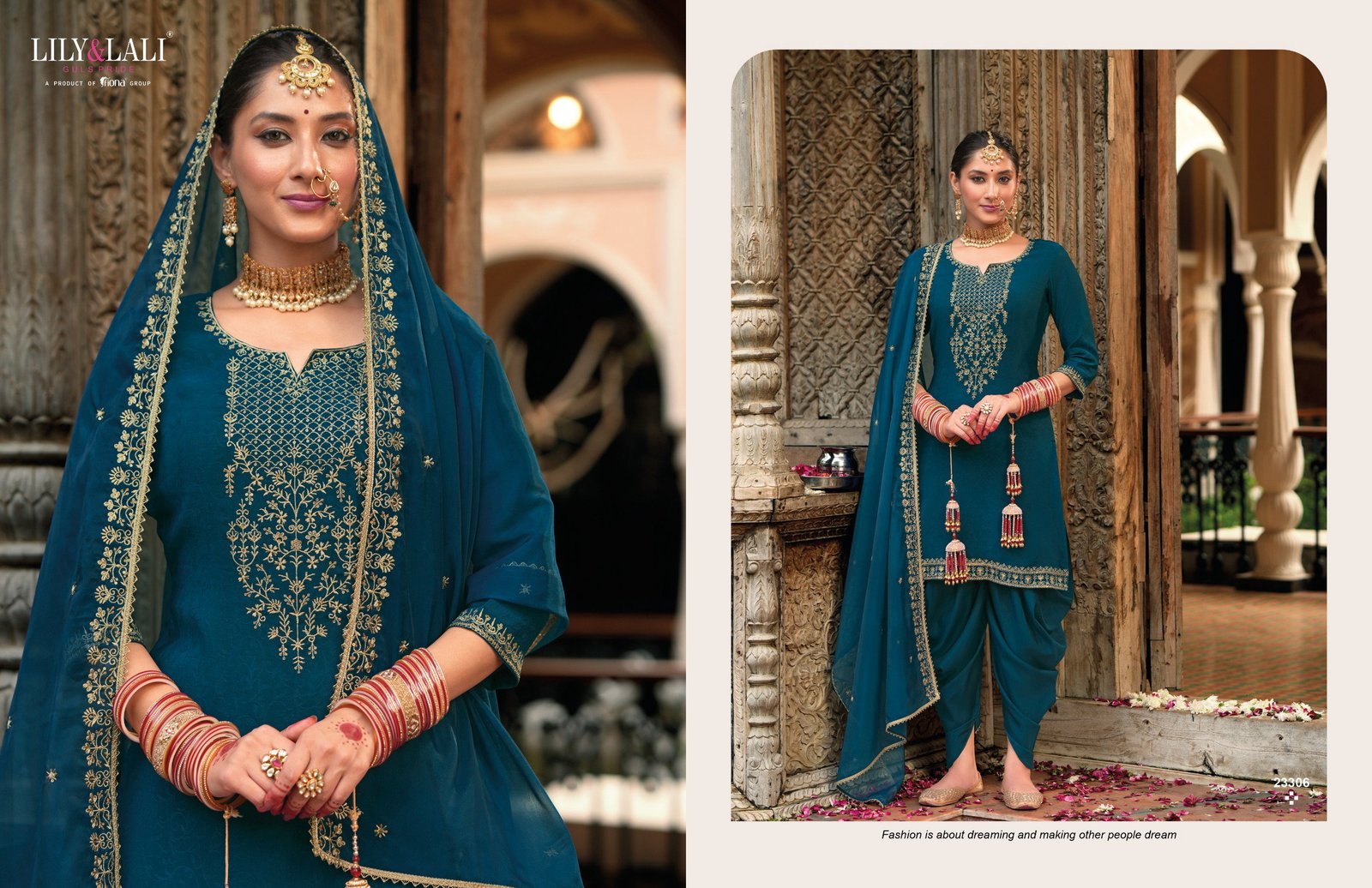 Buy Lily And Lali Real Tulip Fancy Kurti Bottom With Dupatta Wholesale 2026