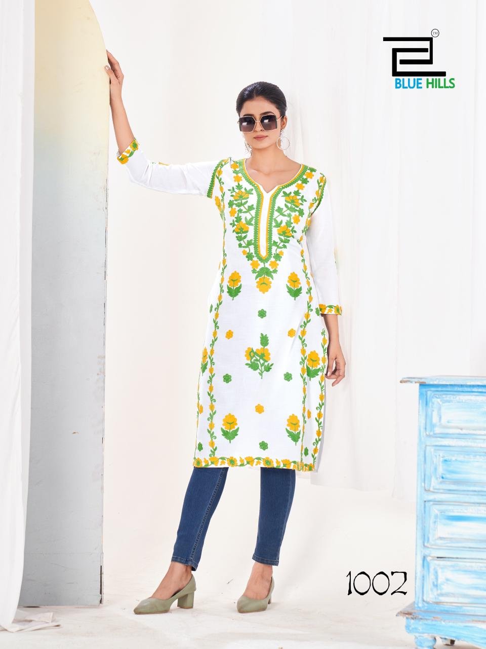 Beautiful Blue Hills Yamini Rayon Fancy Kurti Collection Wholesale 2026
