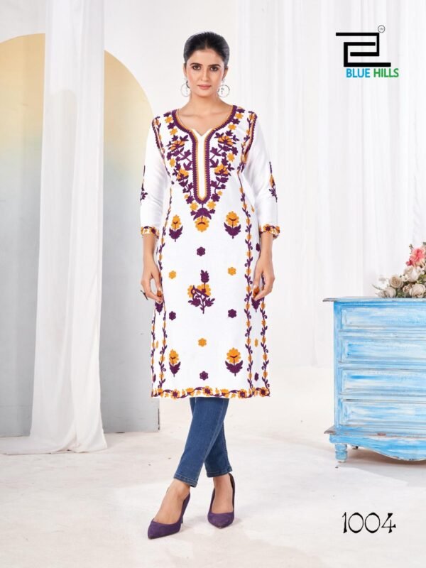 Beautiful Blue Hills Yamini Rayon Fancy Kurti Collection Wholesale 2026