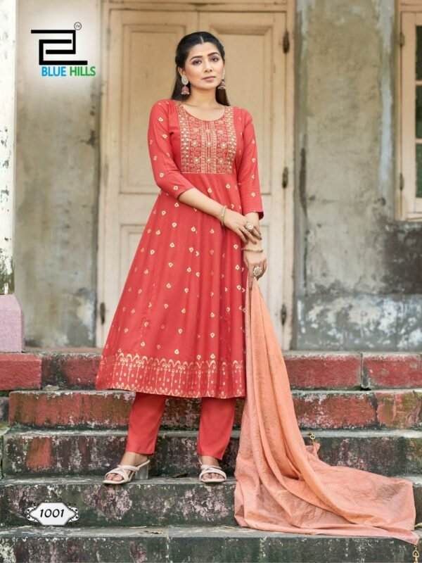 Beautiful Blue Hills Batu Caves Kurti Bottom With Dupatta Collection Wholesale 2026