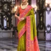 Mehendi Colour Maitri By Kreshva K-455 Banarasi Silk Saree Wholesale Shop Wholesale