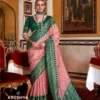 Peach And Green Colour Puja Patola By Kreshva K-043 Sigma Silk Saree Wholesale