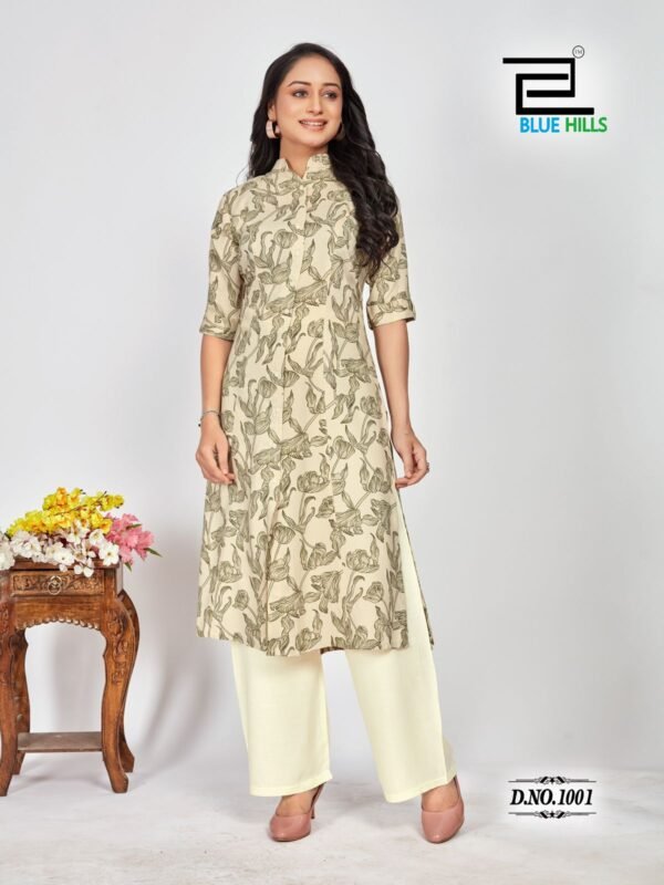 Latest Blue Hills Maher Rayon Printed Kurti Collection Wholesale 2026