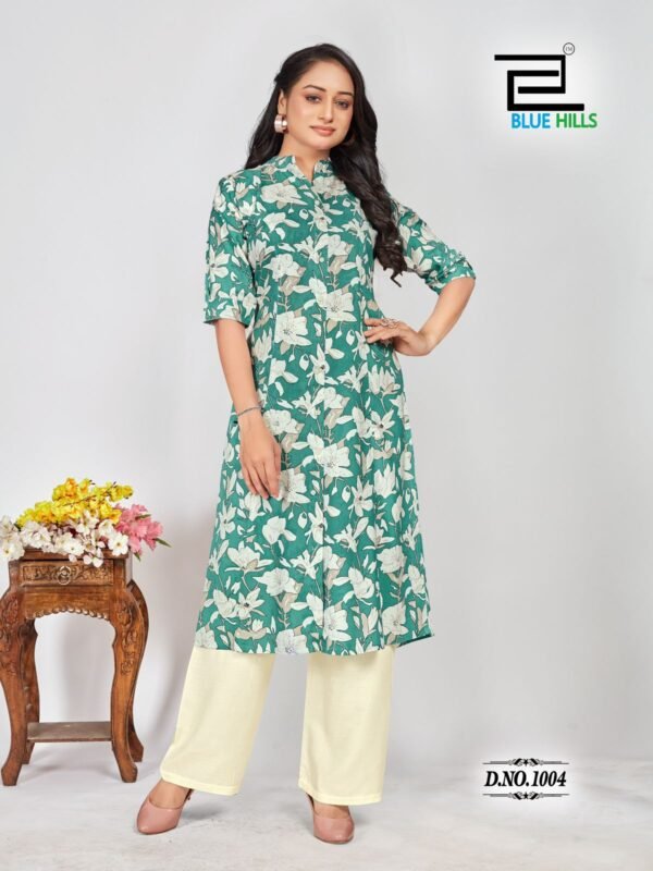 Latest Blue Hills Maher Rayon Printed Kurti Collection Wholesale 2026