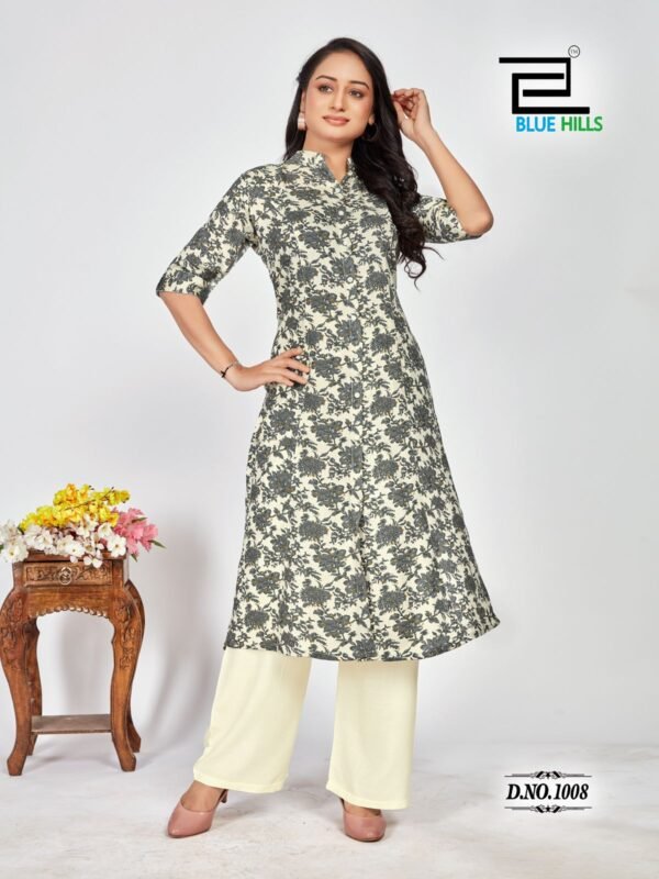 Latest Blue Hills Maher Rayon Printed Kurti Collection Wholesale 2026