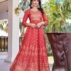 Beautiful Blue Hills Pushpa 2 Rayon Printed Anarkali Gown Collection Wholesale 2026