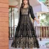 Beautiful Blue Hills Pushpa 2 Rayon Printed Anarkali Gown Collection Wholesale 2026